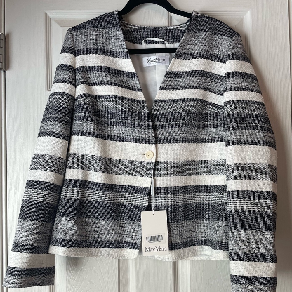 Max Mara striped short jacket size 10 nwt